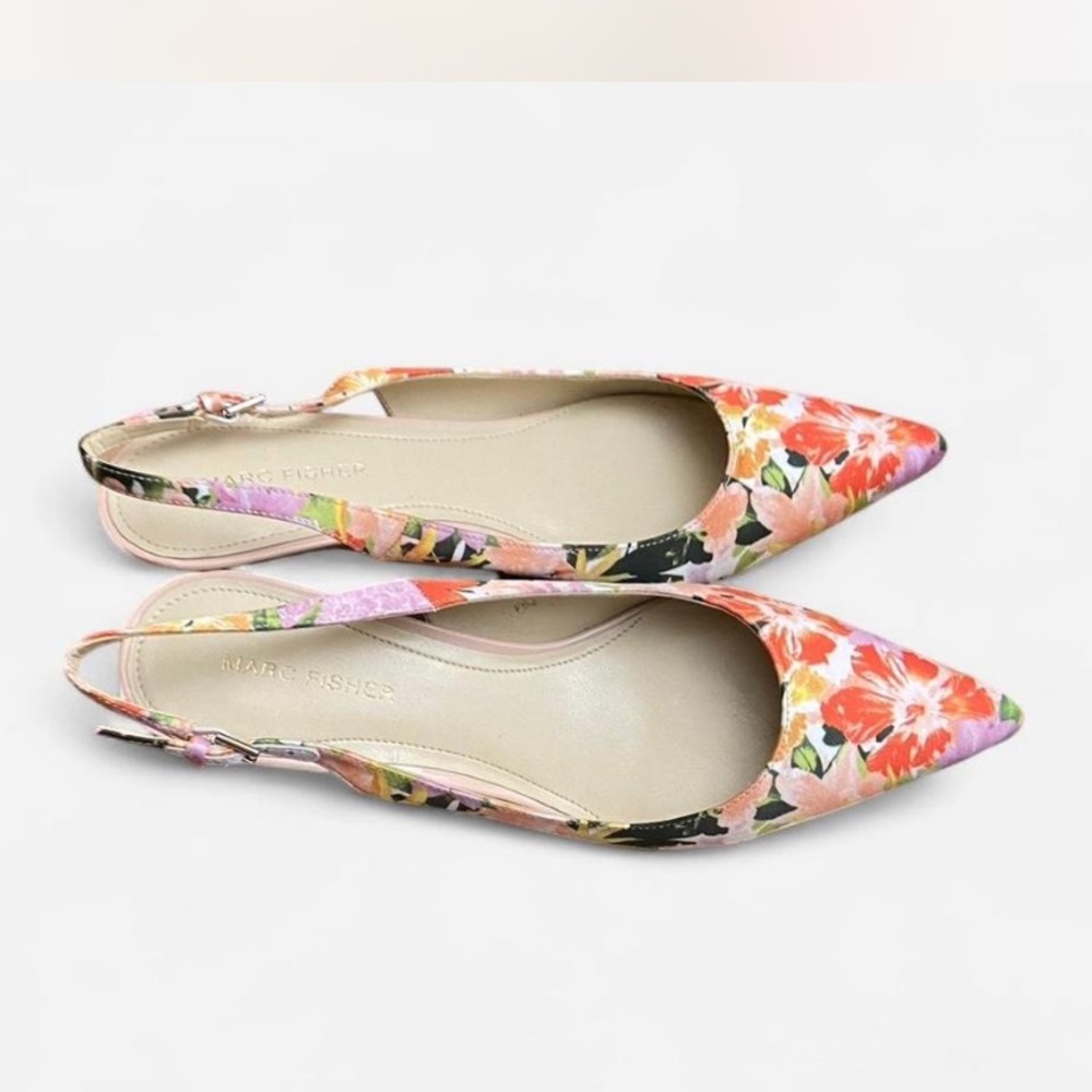 Marc Fisher Pink and Orange Floral Ballet Flats